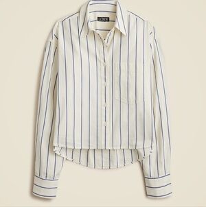 J.Crew White and Blue Striped Shirt